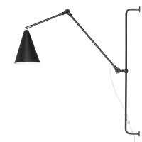 By Rydens Yukon Wandl. 1-fl. lang matt schwarz Wandleuchte 3