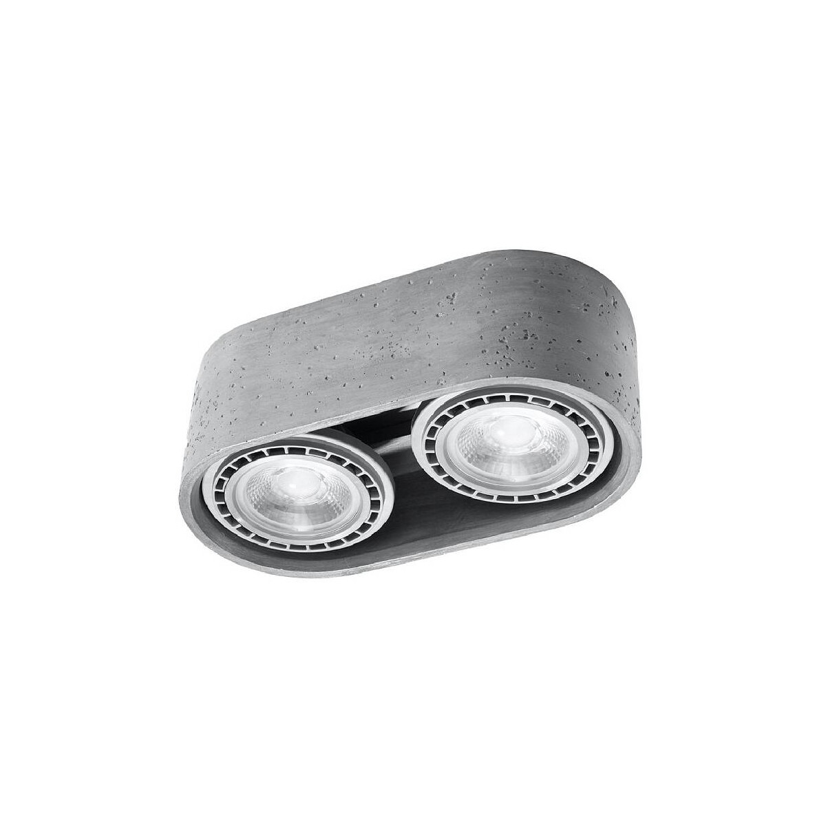 Sollux Basic Aufbauleuchte Beton grau 2-flammig rund GU10 ES111