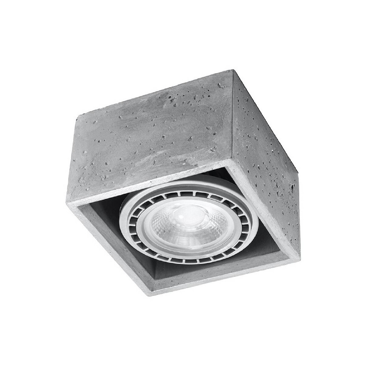 Sollux Quatro Aufbauleuchte Beton grau 1-flammig eckig GU10 ES111