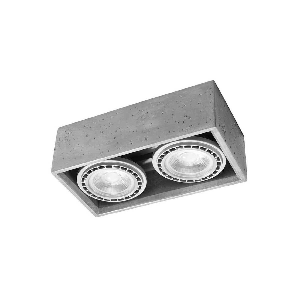 Sollux Quatro Aufbauleuchte Beton grau 2-flammig eckig GU10 ES111
