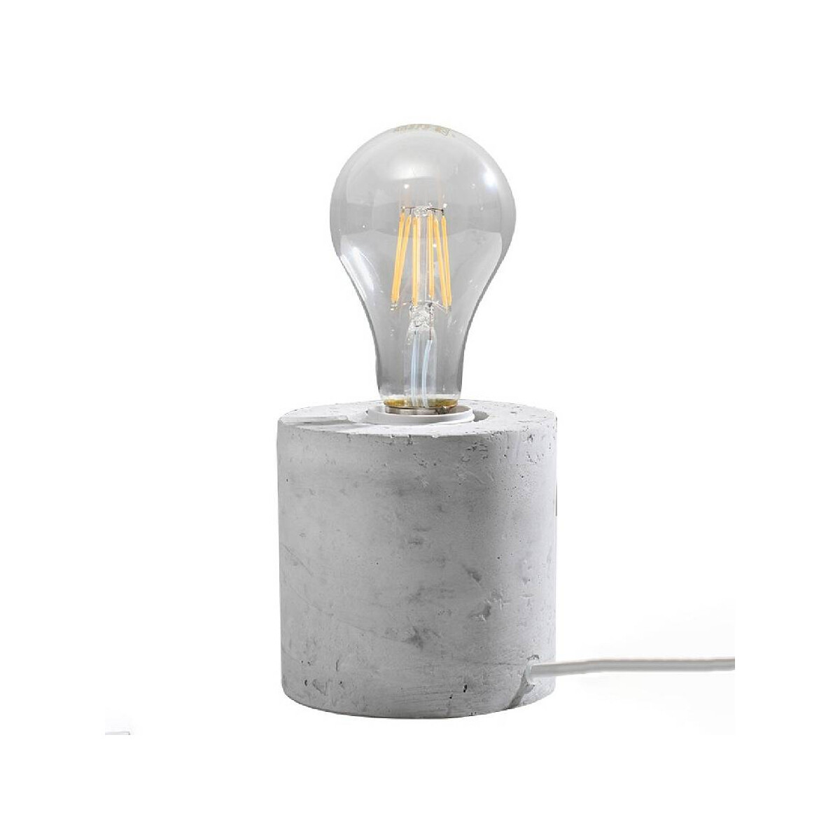 Tischlampe Salgado aus Beton grau E27 rund mit Schalter