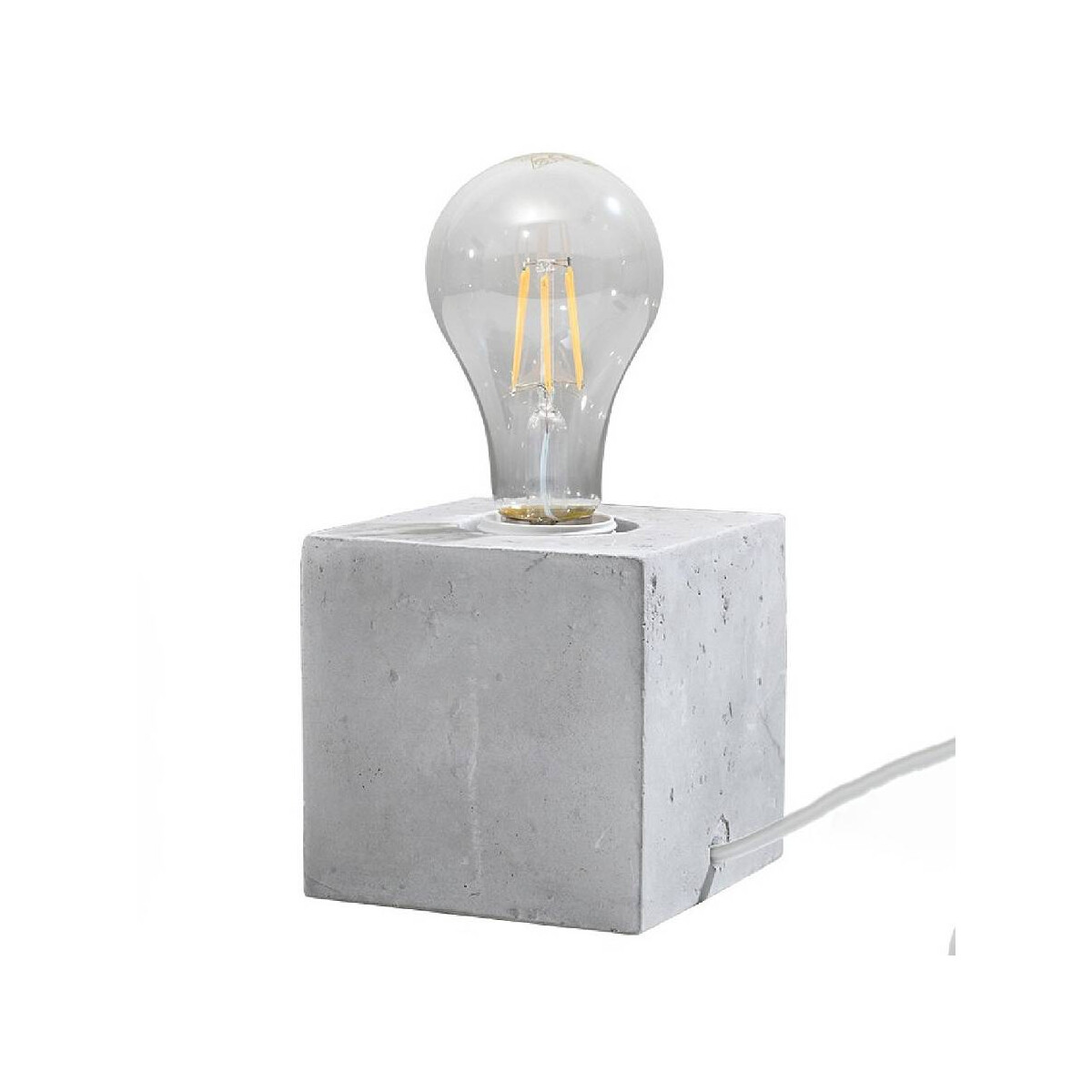 Tischleuchte Ariz aus Beton eckig 10x10 cm E27 mit Schalter