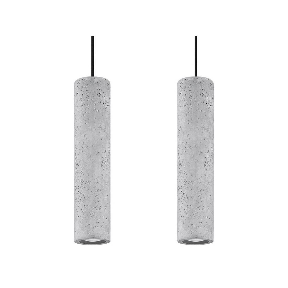 Sollux Luvo 2 Pendelleuchte Beton grau rund 8cm 2-flammig GU10