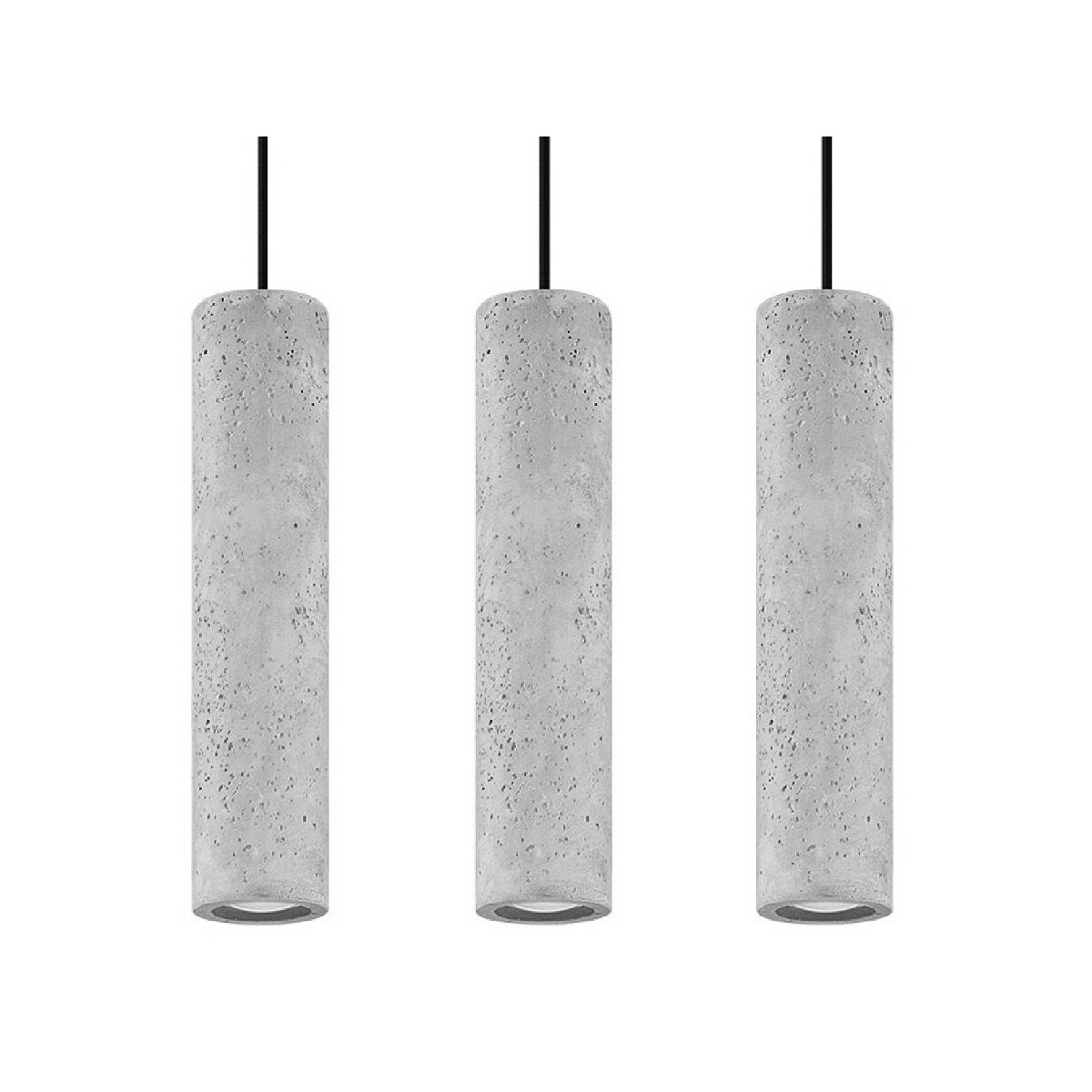 Sollux Luvo 3 Pendelleuchte Beton grau rund 8cm 3-flammig GU10