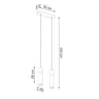 Sollux SL.0966 Pendelleuchte ZANE 2 grau 4