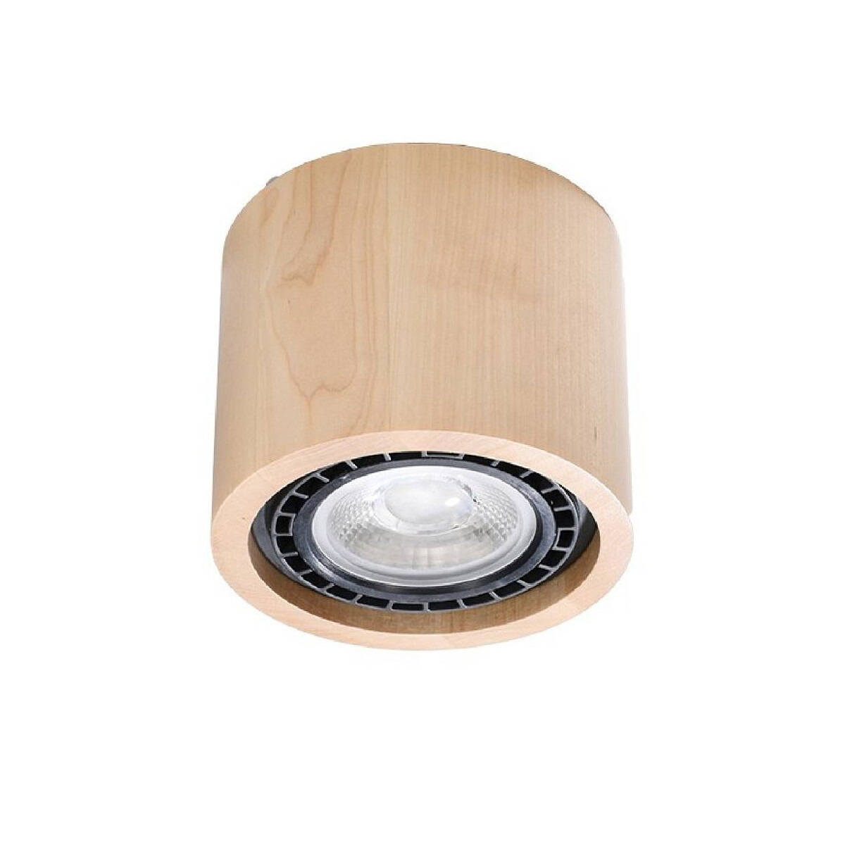 Sollux Aufbauleuchte Basic 1 Holz natur rund GU10 ES111