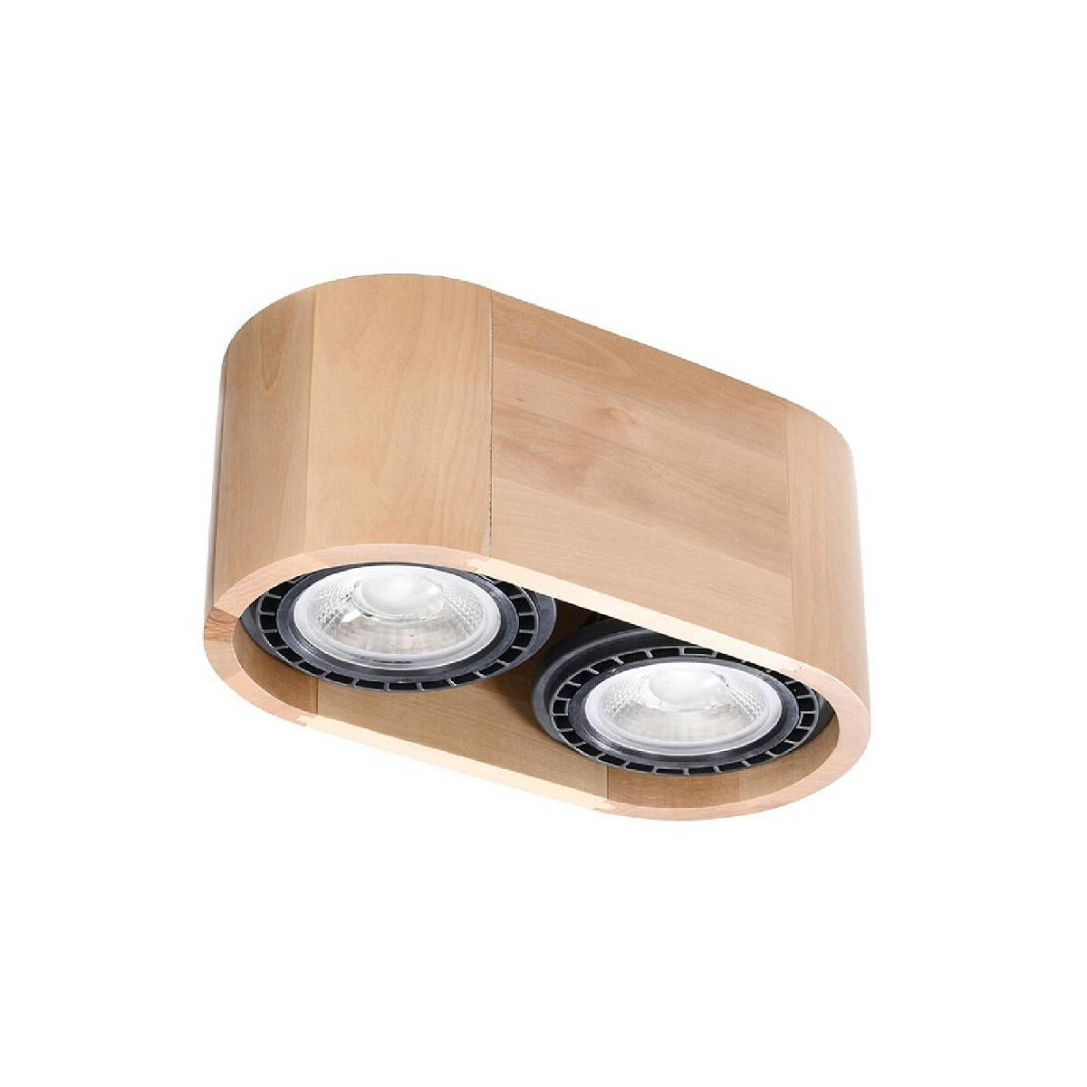 Sollux Aufbauleuchte Basic 2 Holz natur rund GU10 ES111