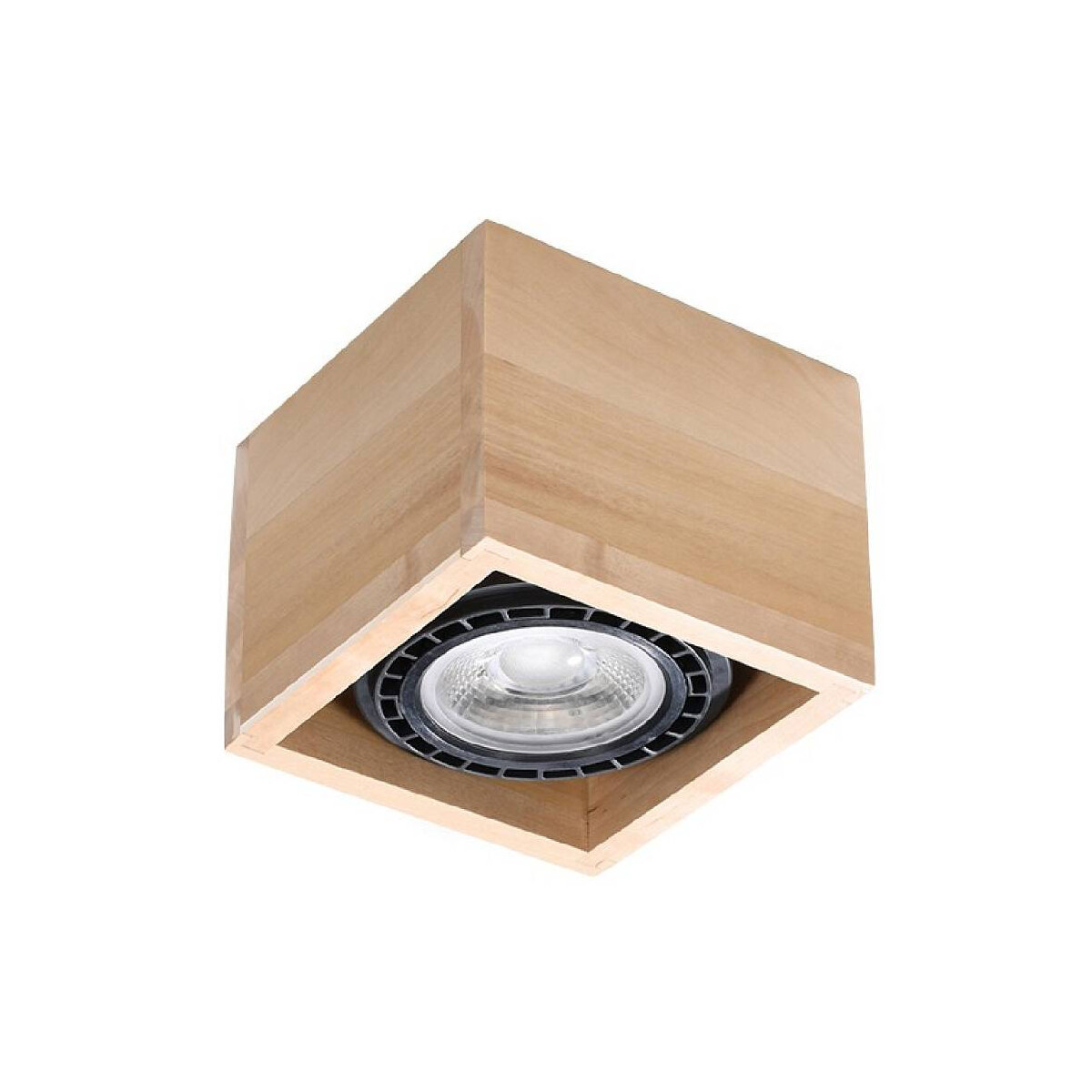 Sollux Aufbauleuchte Quatro 1 Holz natur eckig GU10 ES111