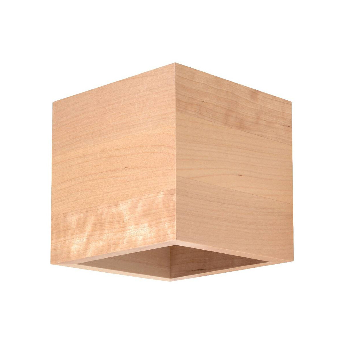 Wandleuchte Quad aus Holz natur eckig 1xG9
