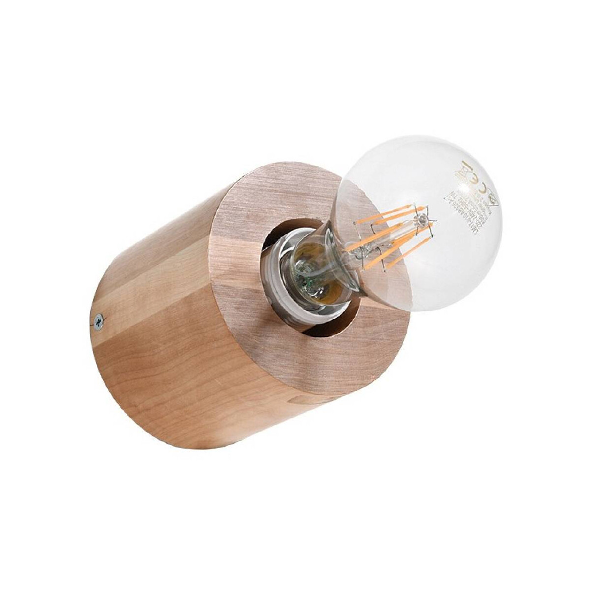 Wandleuchte Salgado aus Holz natur 10cm E27 rund