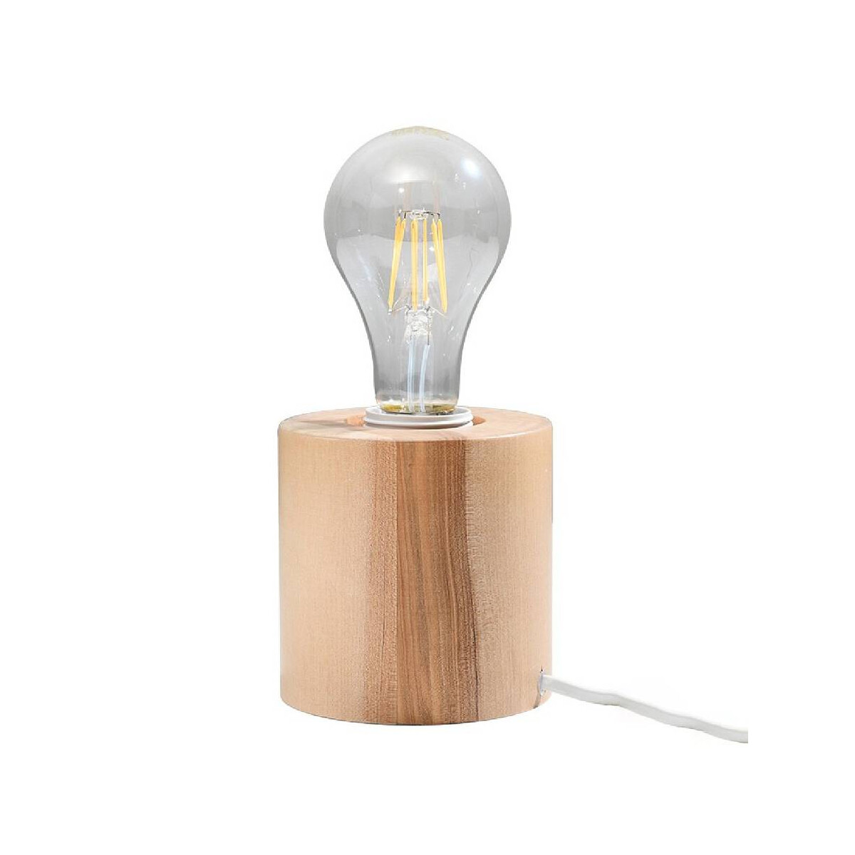Tischlampe Salgado aus Holz natur 10cm E27 rund