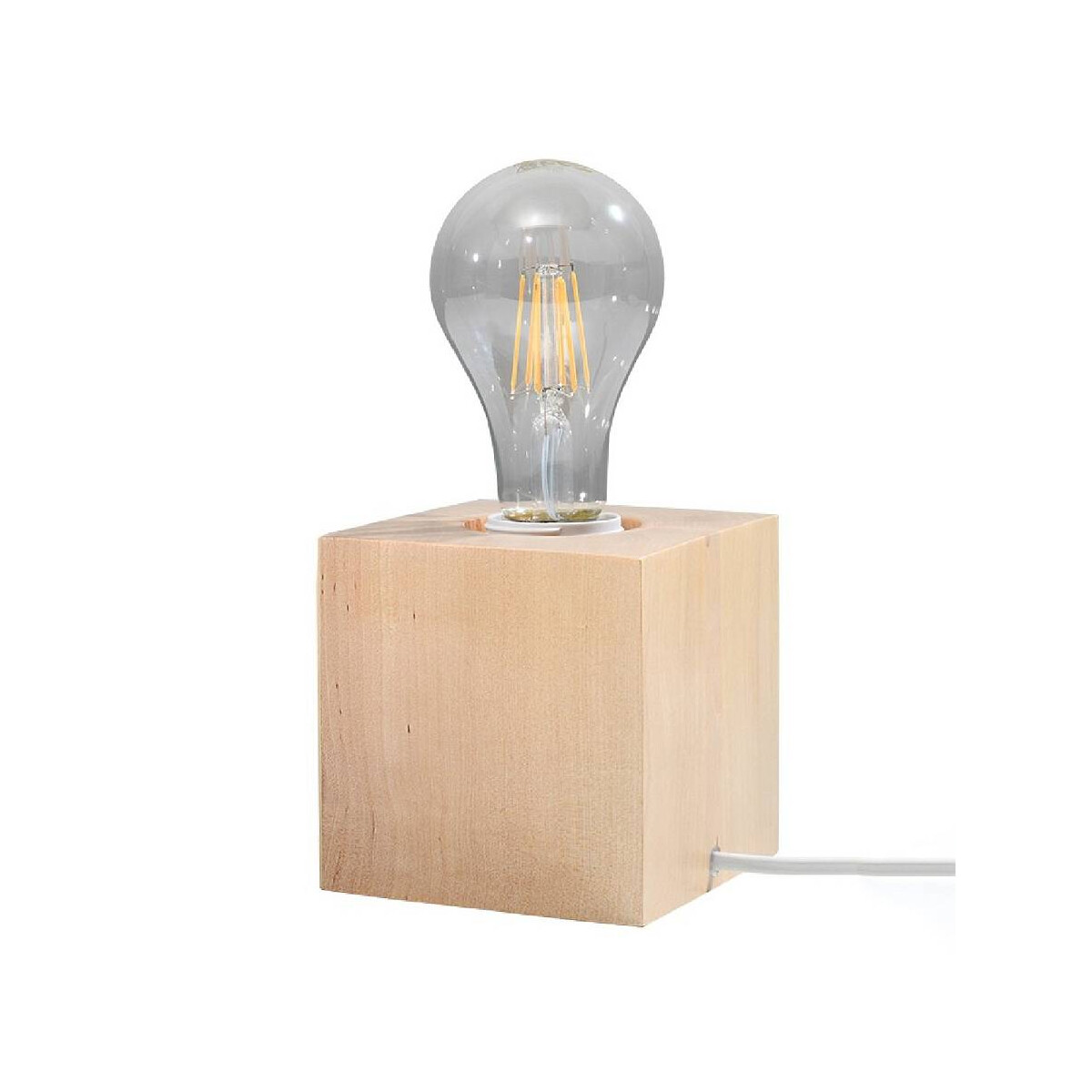 Tischlampe Ariz aus Holz natur 10x10 cm E27 eckig