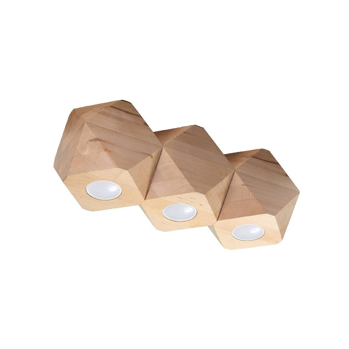 Deckenleuchte WOODY 3 Holz Natur geometrisch GU10