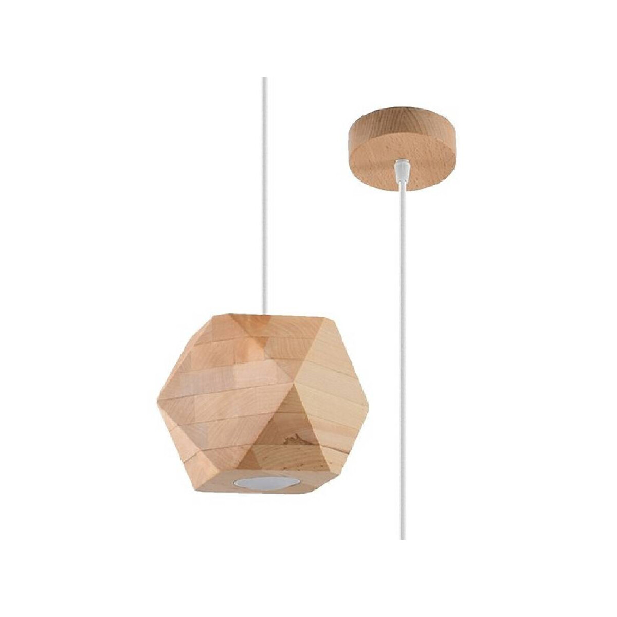 Pendelleuchte WOODY Holz Natur geometrisch GU10