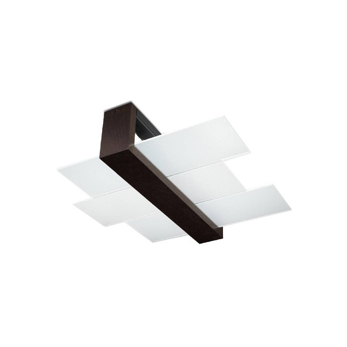 Feniks 2 Deckenleuchte Holz wenge mit Glasschirm 2xE27