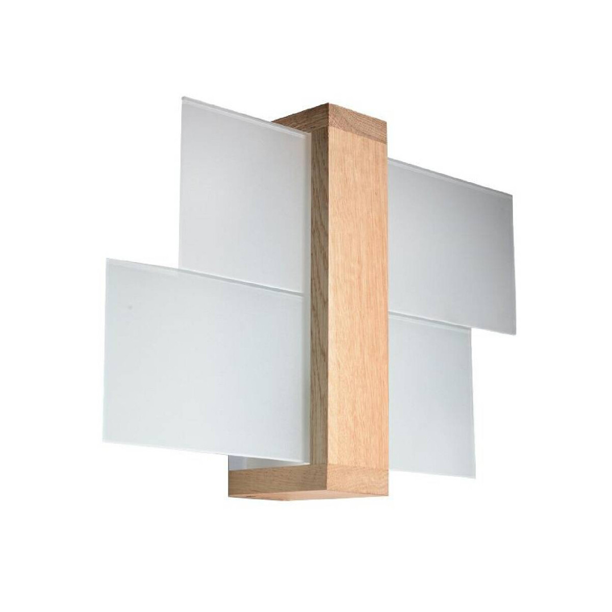Feniks 1 Wandleuchte Holz natur mit Glasschirm 2xE27