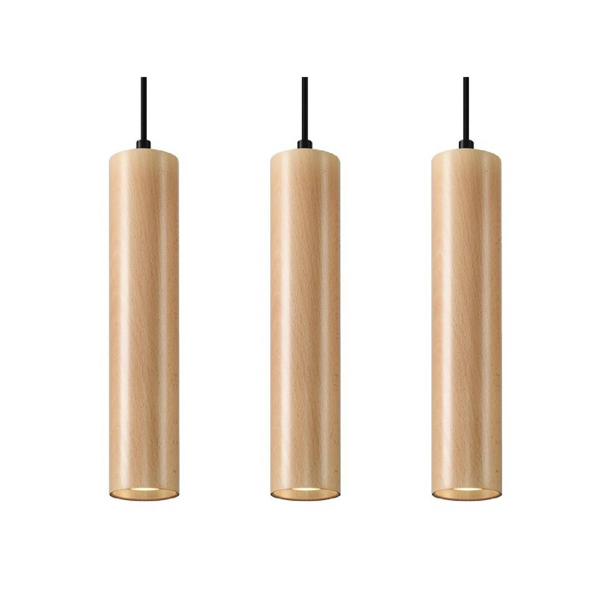Pendelleuchte Lino 3 Holz natur 3-flammig GU10