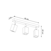 Sollux SL.1037 Deckenleuchte KEKE 3 Eiche 4