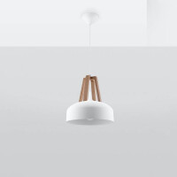 Sollux SL.0388 Pendelleuchte CASCO weiß/Natural Holz 2