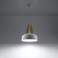 Sollux SL.0388 Pendelleuchte CASCO weiß/Natural Holz 3