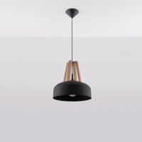 Sollux SL.0390 Pendelleuchte CASCO schwarz/Natural Holz 2