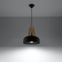 Sollux SL.0390 Pendelleuchte CASCO schwarz/Natural Holz 3