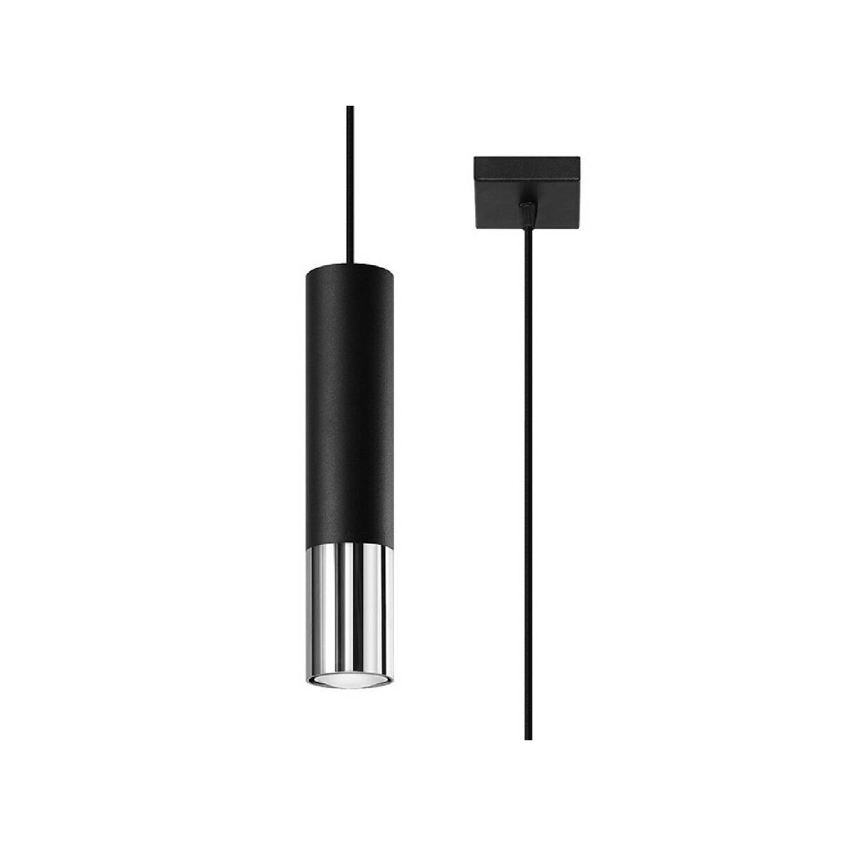Sollux SL.0940 Pendelleuchte LOOPEZ 1 schwarz/Chrom