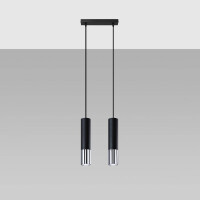 Sollux SL.0941 Pendelleuchte LOOPEZ 2 schwarz/Chrom 2