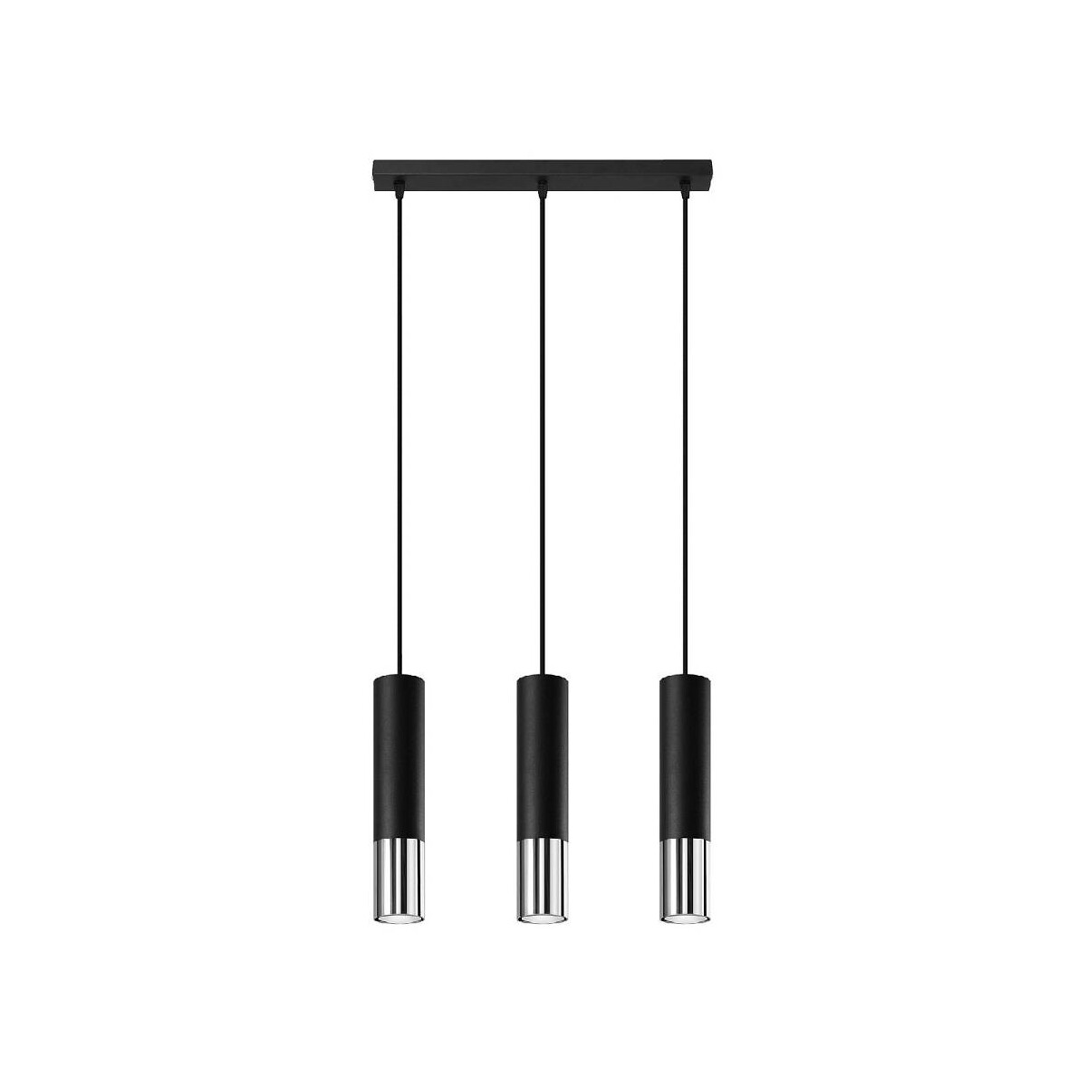 Sollux SL.0942 Pendelleuchte LOOPEZ 3L schwarz/Chrom