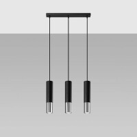 Sollux SL.0942 Pendelleuchte LOOPEZ 3L schwarz/Chrom 2