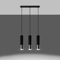 Sollux SL.0942 Pendelleuchte LOOPEZ 3L schwarz/Chrom 3