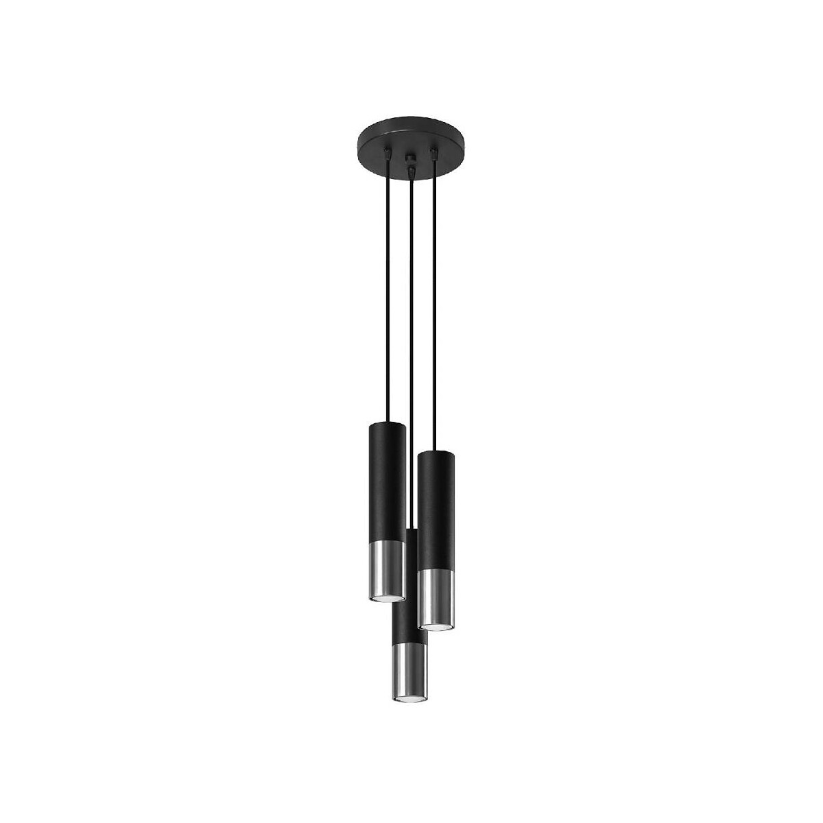 Sollux SL.0943 Pendelleuchte LOOPEZ 3P schwarz/Chrom