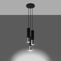 Sollux SL.0943 Pendelleuchte LOOPEZ 3P schwarz/Chrom 3