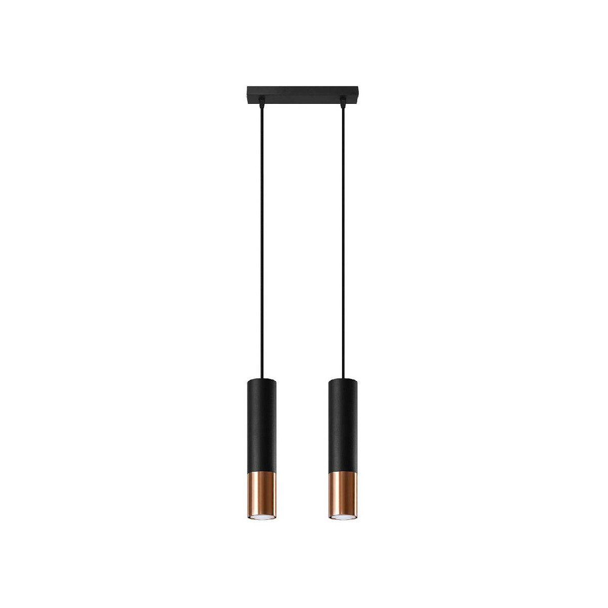 Sollux SL.0947 Pendelleuchte LOOPEZ 2 schwarz/Kupfer