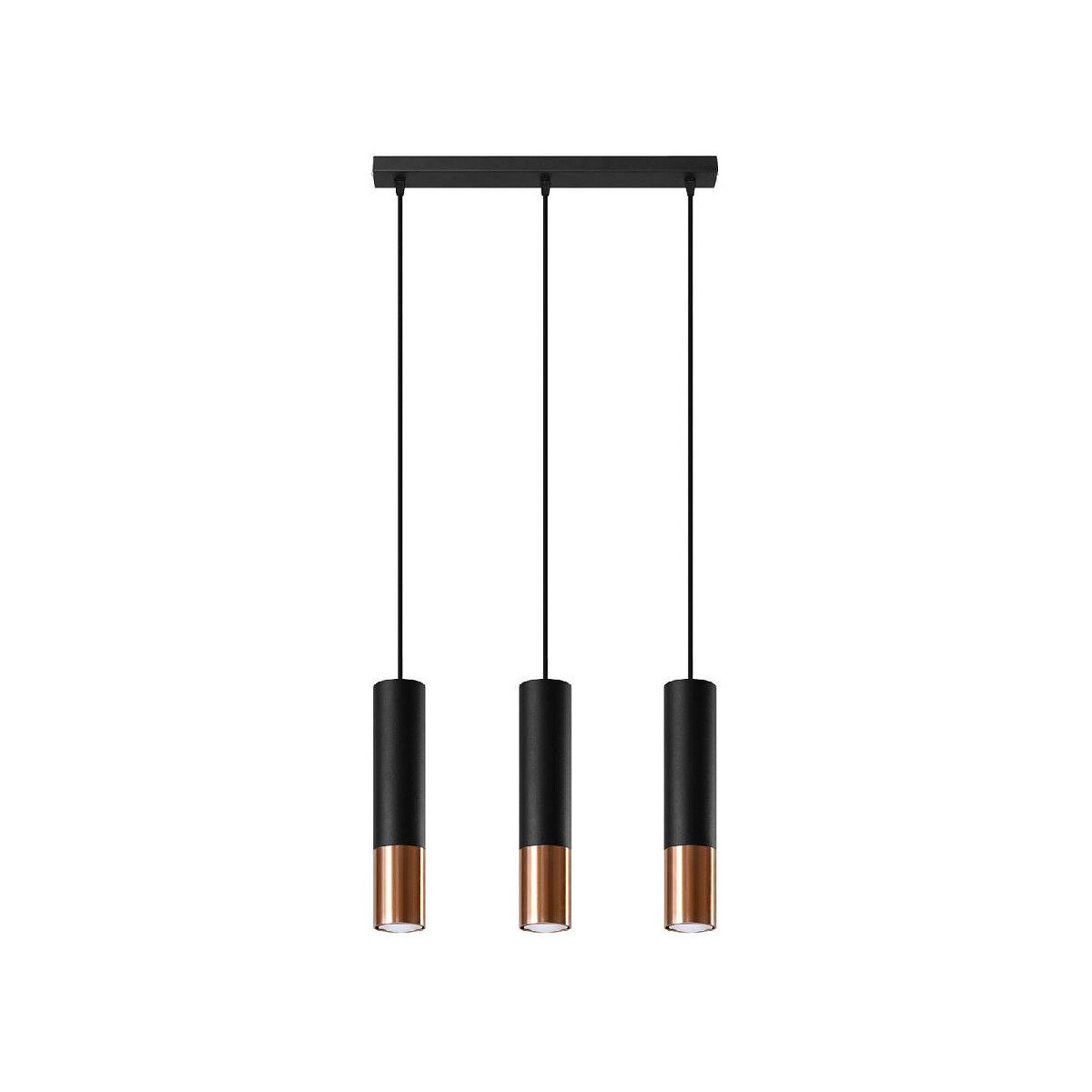 Sollux SL.0948 Pendelleuchte LOOPEZ 3L schwarz/Kupfer