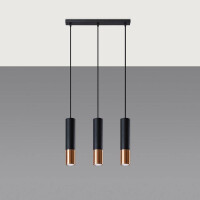 Sollux SL.0948 Pendelleuchte LOOPEZ 3L schwarz/Kupfer 2