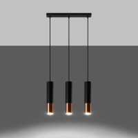 Sollux SL.0948 Pendelleuchte LOOPEZ 3L schwarz/Kupfer 3
