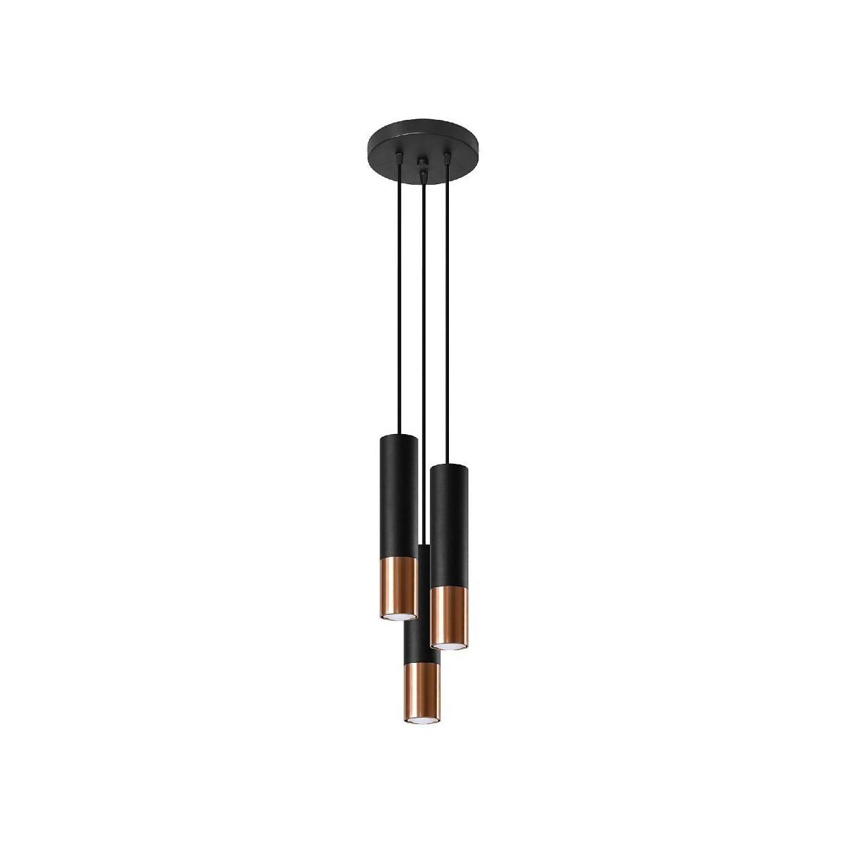 Sollux SL.0949 Pendelleuchte LOOPEZ 3P schwarz/Kupfer