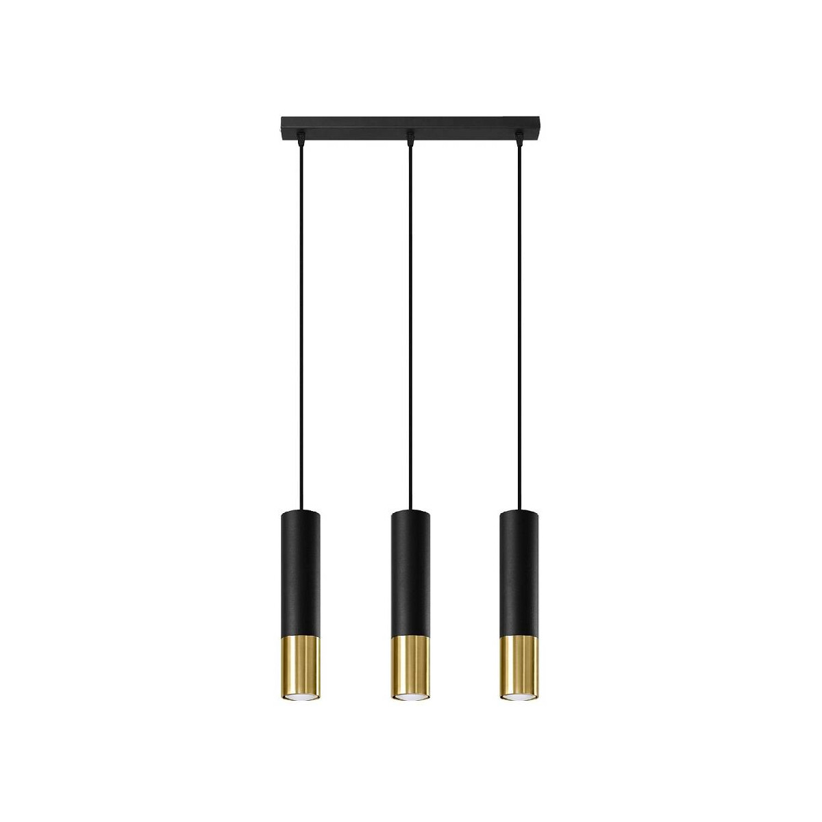 Sollux Pendelleuchte LOOPEZ 3L schwarz/Gold