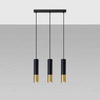 Sollux Pendelleuchte LOOPEZ 3L schwarz/Gold 2