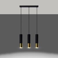 Sollux Pendelleuchte LOOPEZ 3L schwarz/Gold 3