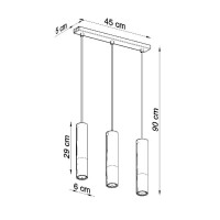 Sollux Pendelleuchte LOOPEZ 3L schwarz/Gold 4