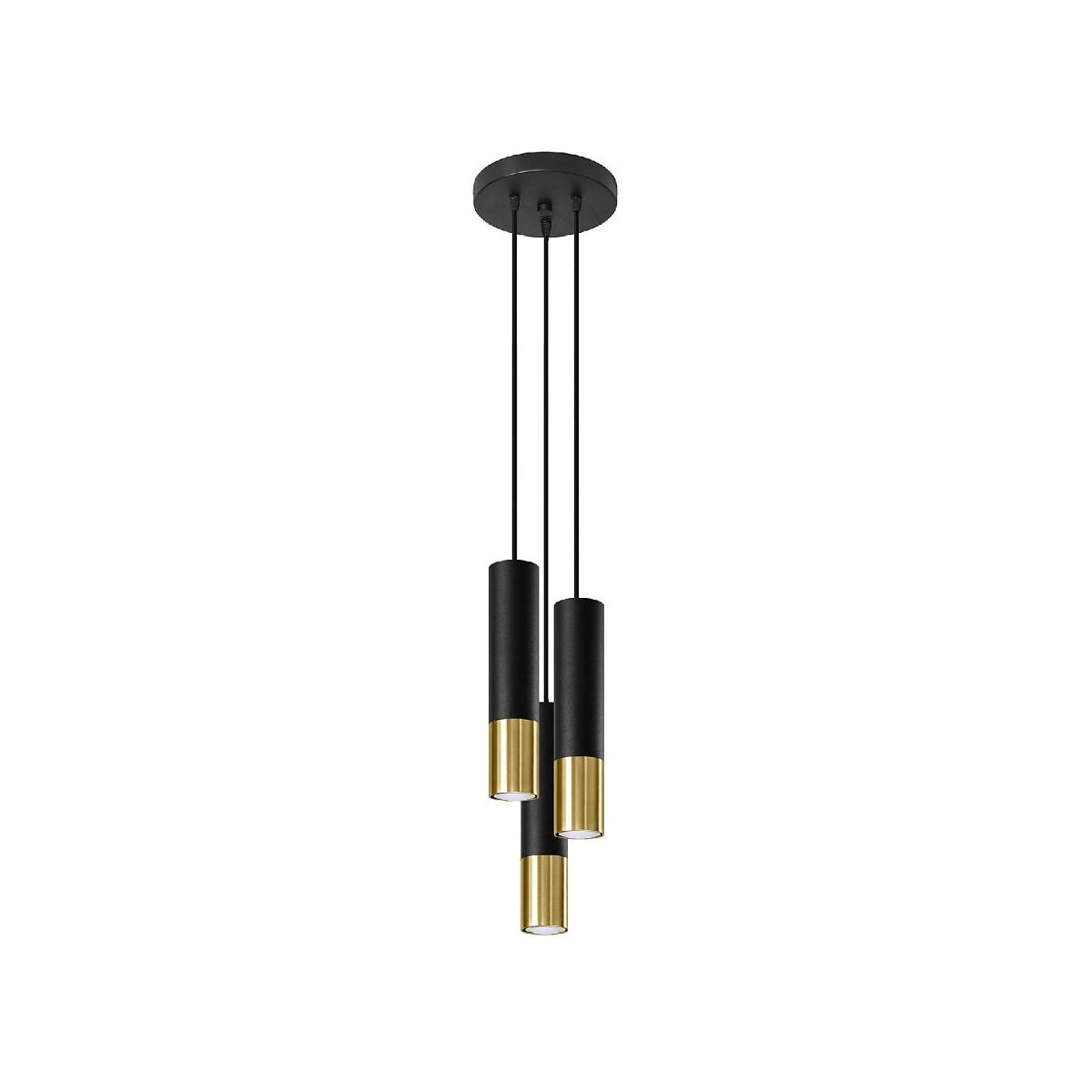 Sollux SL.0955 Pendelleuchte LOOPEZ 3P schwarz/Gold