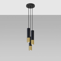 Sollux SL.0955 Pendelleuchte LOOPEZ 3P schwarz/Gold 2