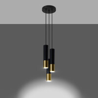 Sollux SL.0955 Pendelleuchte LOOPEZ 3P schwarz/Gold 3