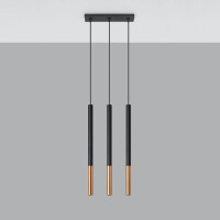 Sollux SL.0889 Pendelleuchte MOZAICA 3L schwarz/Kupfer 2
