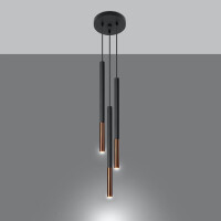 Sollux SL.0890 Pendelleuchte MOZAICA 3P schwarz/Kupfer 3