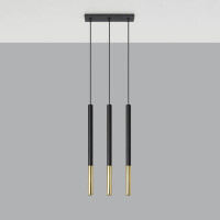 Sollux SL.0892 Pendelleuchte MOZAICA 3L schwarz/Gold 2