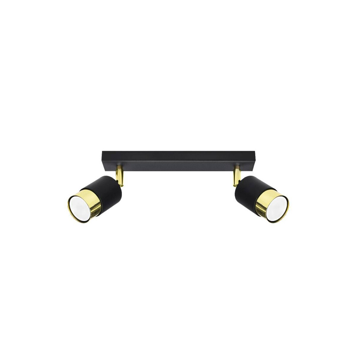 Deckenstrahler NERO 2-flammig schwarz/gold GU10 dreh- und schwenkbar