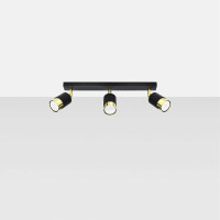 Sollux SL.1071 Deckenleuchte NERO 3 schwarz/Gold 2